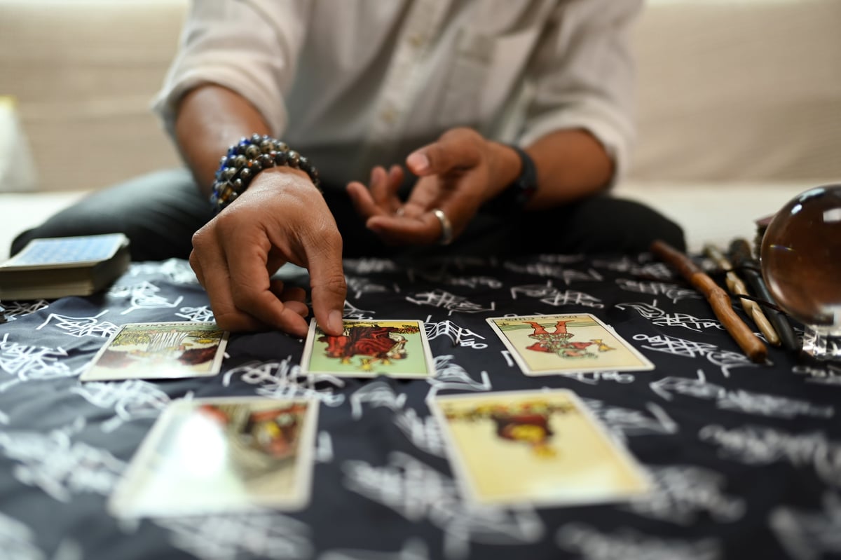 Mystical tarot reading session